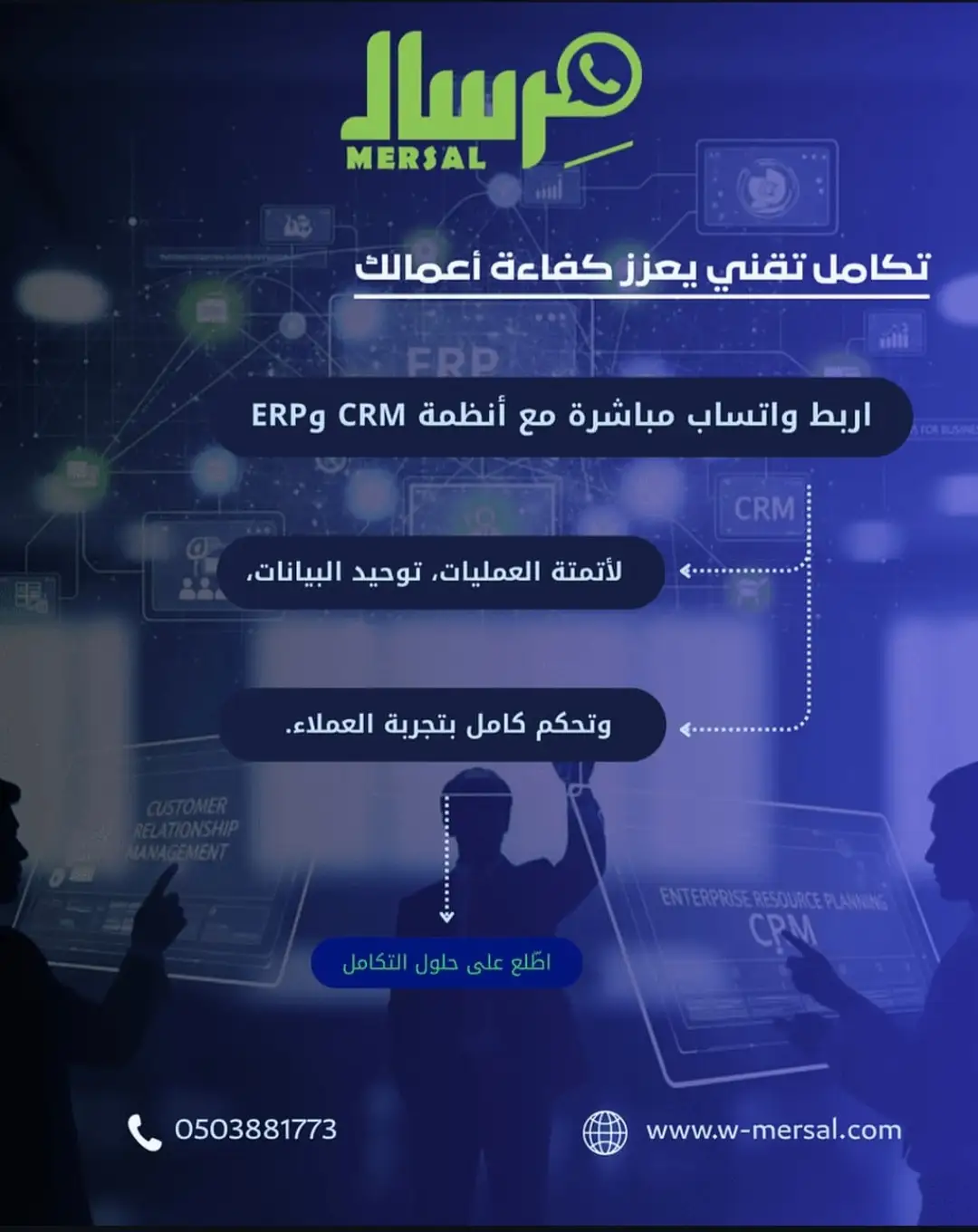 العقل المركزي للأعمال: كيف تصنع مِرسال ثورة عبر دمج WhatsApp API بأنظمة ERP و CRM؟